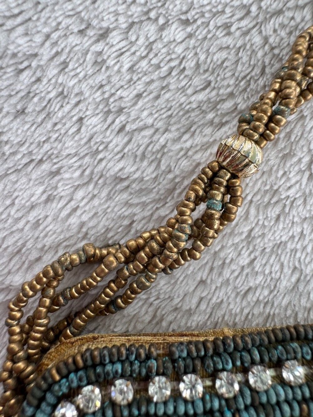 Beaded Rhinestone Mini Handbag - Picture 6 of 12